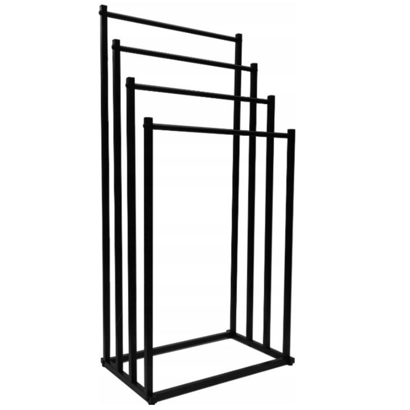 Stojak Na Ręczniki More&Deco Loftowy 4 Ramiona Czarny Metalowy 1 Szt.