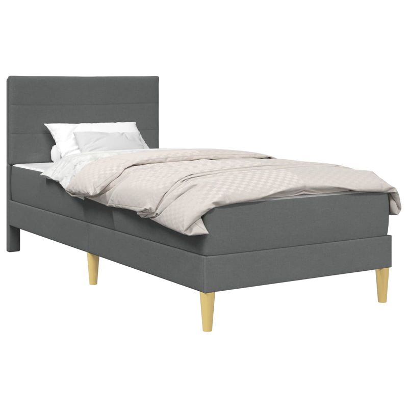 Łóżko Kontynentalne WaszeMeble z Materacem 80x200 cm Szare WM-3414925 1 szt.