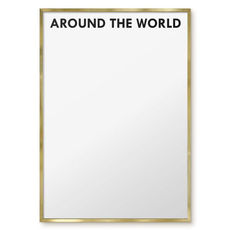 Tablica Na Magnesy Z Podróży Tulup 70x100 cm Around the world 2 - Złota rama Do salonu, sypialni 1 szt.