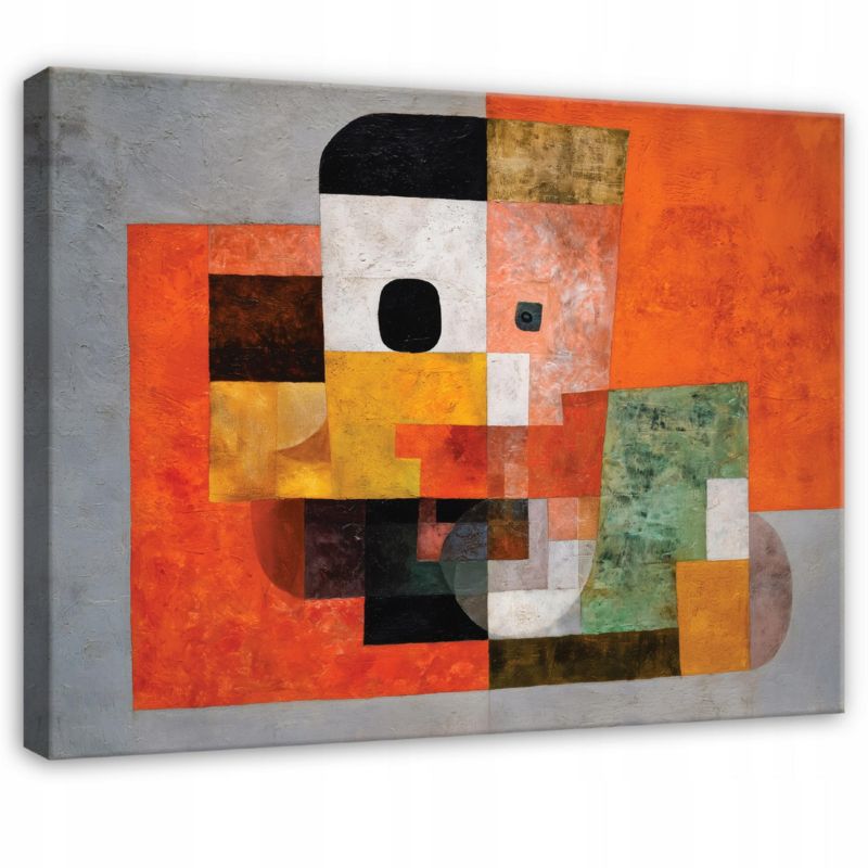 Obraz WALLARENA Do Sypialni Salonu Na Płótnie Abstrakcja Geometryczna Sztuka Pomarańczowy 100x70 cm PP16297O1 1 szt.