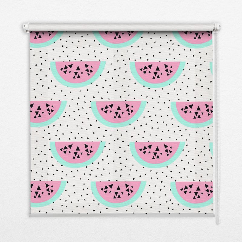 Roleta Wzorzysta Tulup 130x140 cm Arbuz Montaż do ściany/sufitu 1 szt.