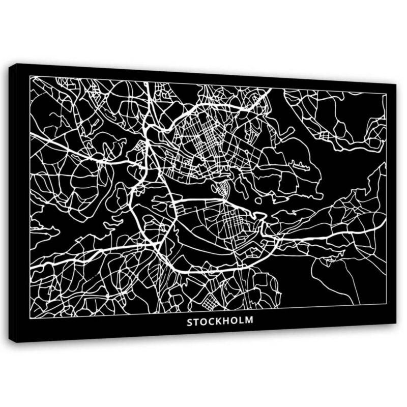 Obraz na płótnie Feeby Sztokholm - plan miasta 120x80cm 1szt