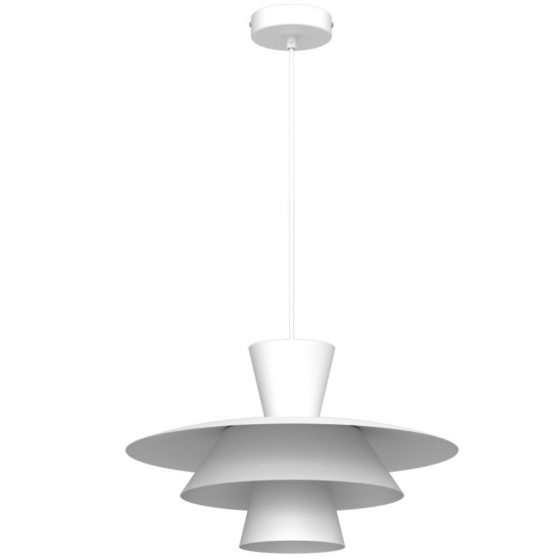 Lampa wisząca Luminex Plato biała 1xE27x15W IP20 wym:110x32x32cm - 1 szt.