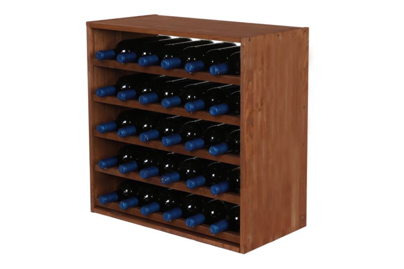 Stojak na wino MODO24 modułowy 30 butelek 5 leżni brązowy 1 szt.