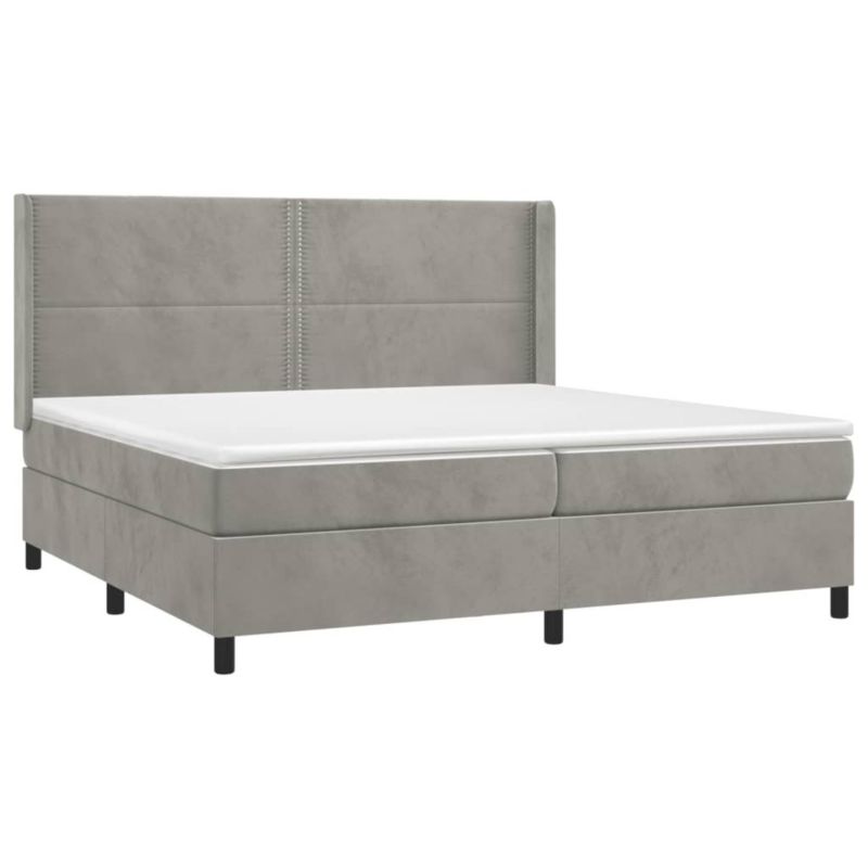 Łóżko kontynentalne WaszeMeble 200x200 cm szare WM-3139523 1 szt.