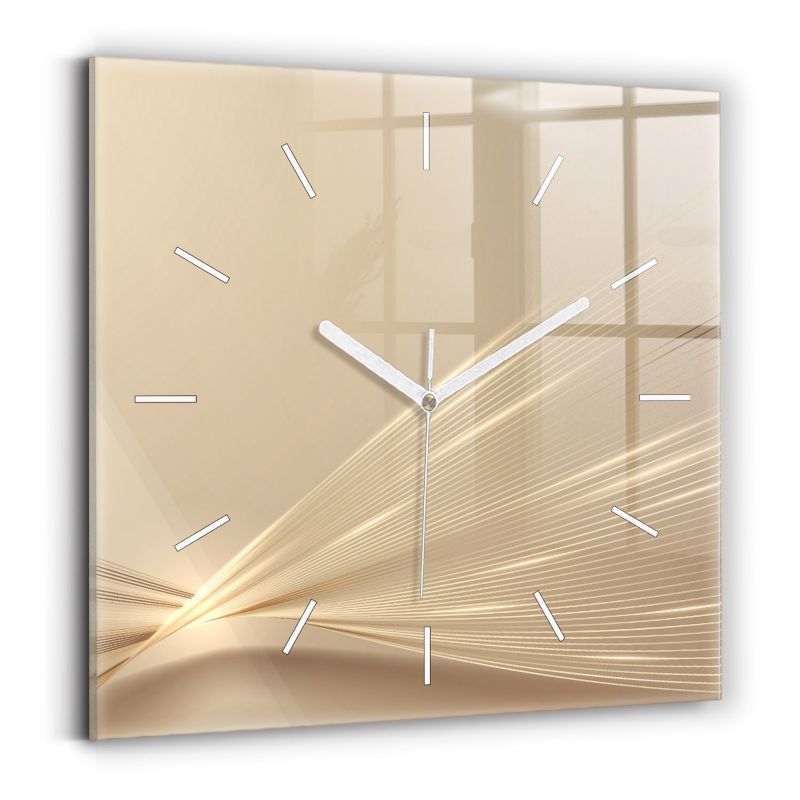 Zegar szklany białe wskazówki Wallfluent 30x30 cm Abstrakcyjne światło 1 szt.