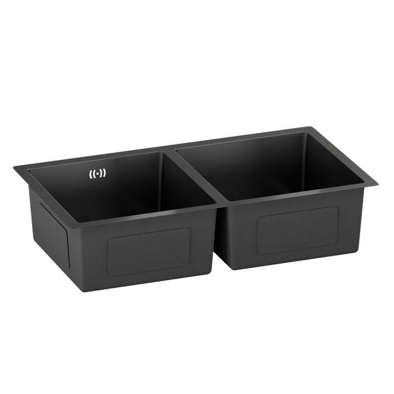 Zlew kuchenny z syfonem SEVANTE 80x45 czarny 1 szt.