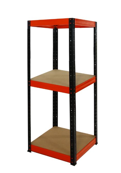 Regał metalowy MODO24 magazynowy warsztatowy czarno-pomarańczowy helios 90x40x40cm 3 półki po 175 kg 1 szt.