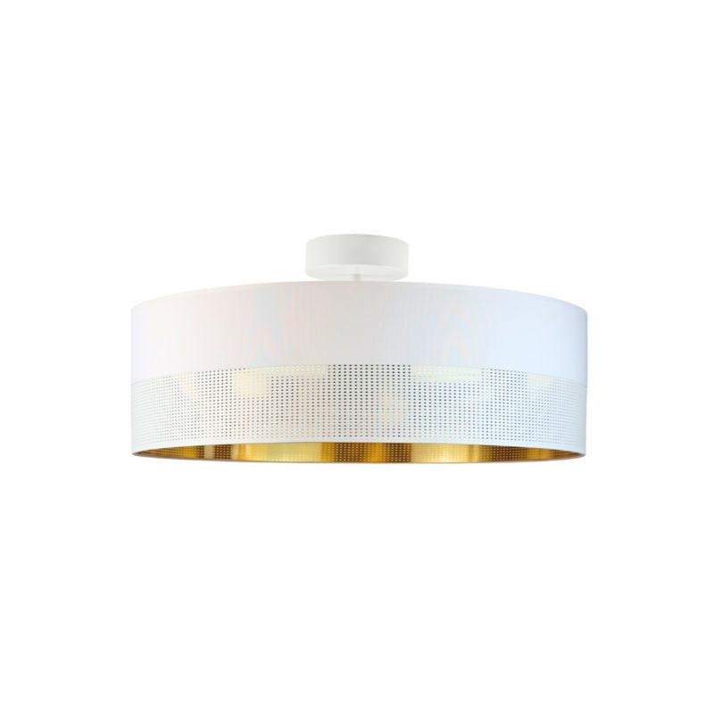Lampa wisząca Volta Light Factory żyrandol plafon z abażurem stożek Biały ze złotem BLUES 50cm 1szt.