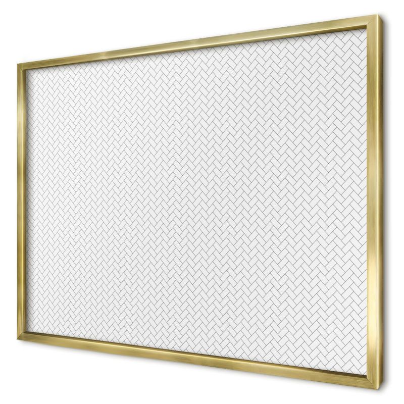 Ozdobna tablica na magnesy Wallfluent 70x50 Biała jodełka w złotej ramie 1szt