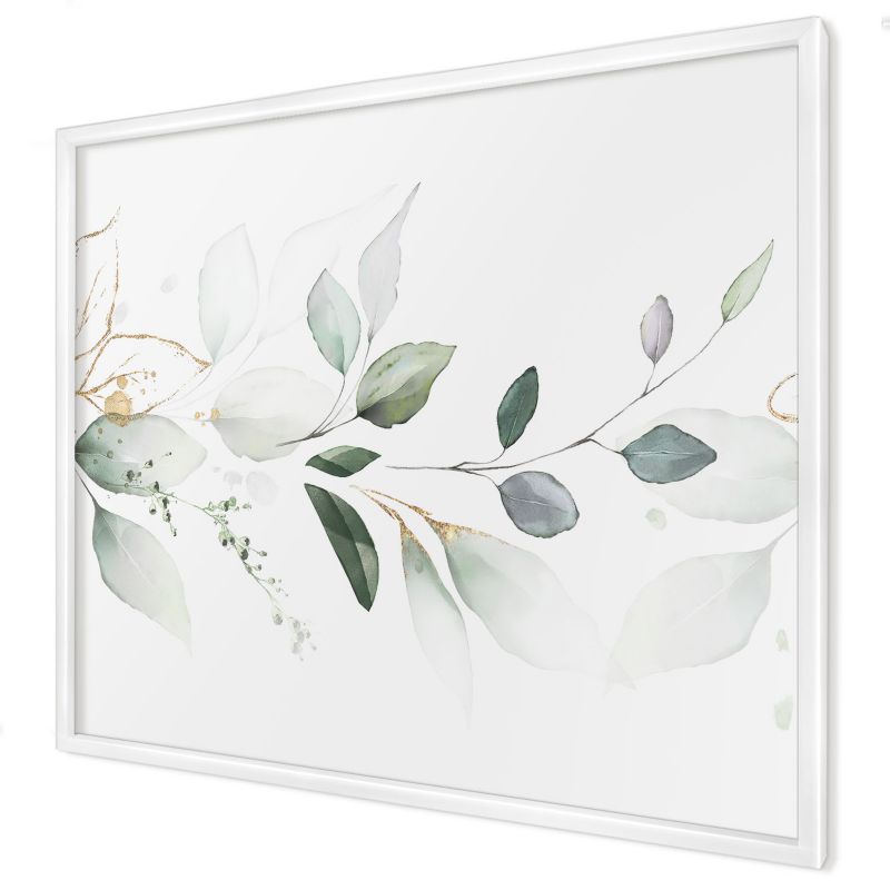 Dekoracyjna tablica magnetyczna Wallfluent 80x60 Botaniczna elegancja w białej ramie 1szt