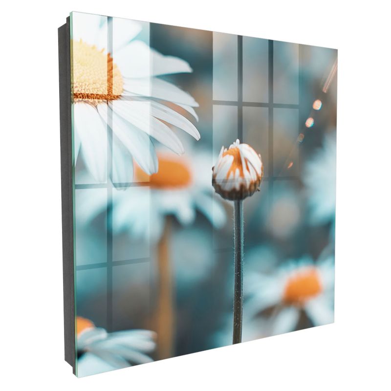 Wieszak Na Klucze Zamykany Tulup 30x30 cm Kwiatowa lekkość - Czarna - Otwierana na lewo 1 szt.
