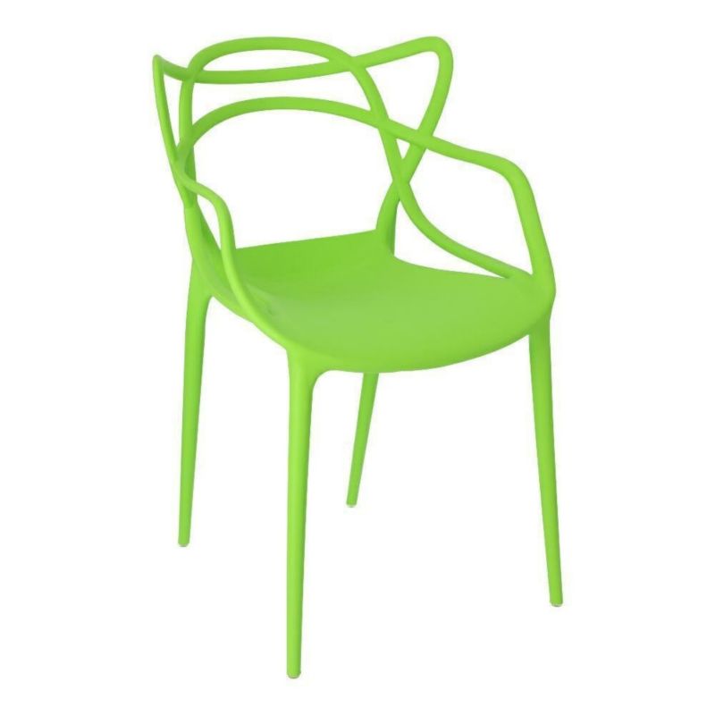 Krzesło Lexi Intesi zielone inspirowane Master Chair do jadalni nowoczesne z tworzywa sztaplowane 1 szt.