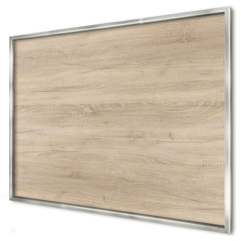 Tablica magnetyczna dekoracyjna Wallfluent 100x70 Drewniane tło w srebrnej ramie 1szt