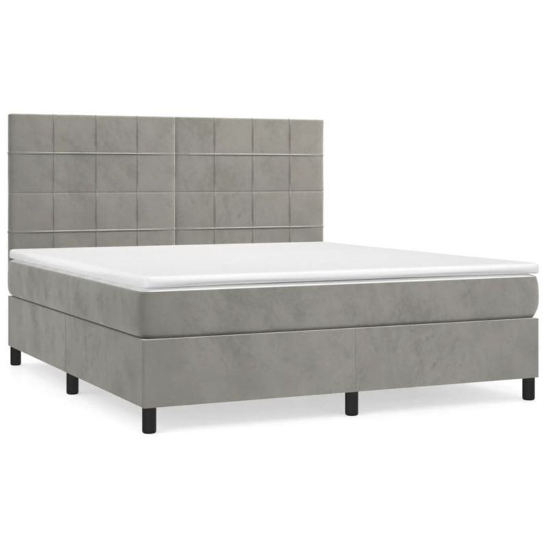 Łóżko kontynentalne WaszeMeble 180x200 cm jasnoszare WM-3143037 1 szt.