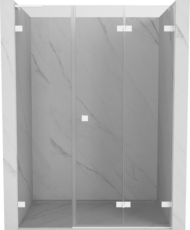 Drzwi prysznicowe składane Mexen Lunar-F L transparent białe 140x200cm 1 szt.