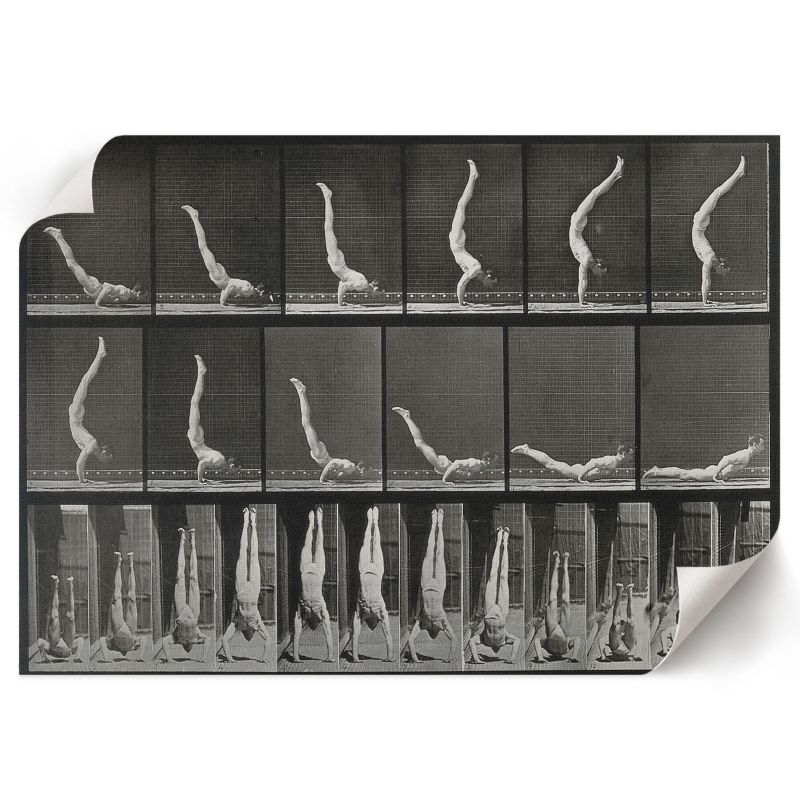 Plakat Do Sypialni ArtPrintCave 42x29,7 cm Mężczyzna na rękach Eadweard Muybridge 1 szt.