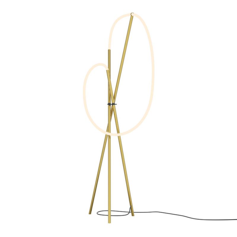 Lampa stojąca trójnóg z wężem świetlnym Maytoni CROCHET mosiężno-biała LED 36W 3000K 2500lm IP20 wym:162x45x45cm - 1 szt.