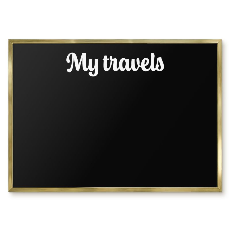 Tablica Magnetyczna Dekoracyjna Tulup 70x50 cm My travels 6 - Złota rama Do salonu, sypialni 1 szt.
