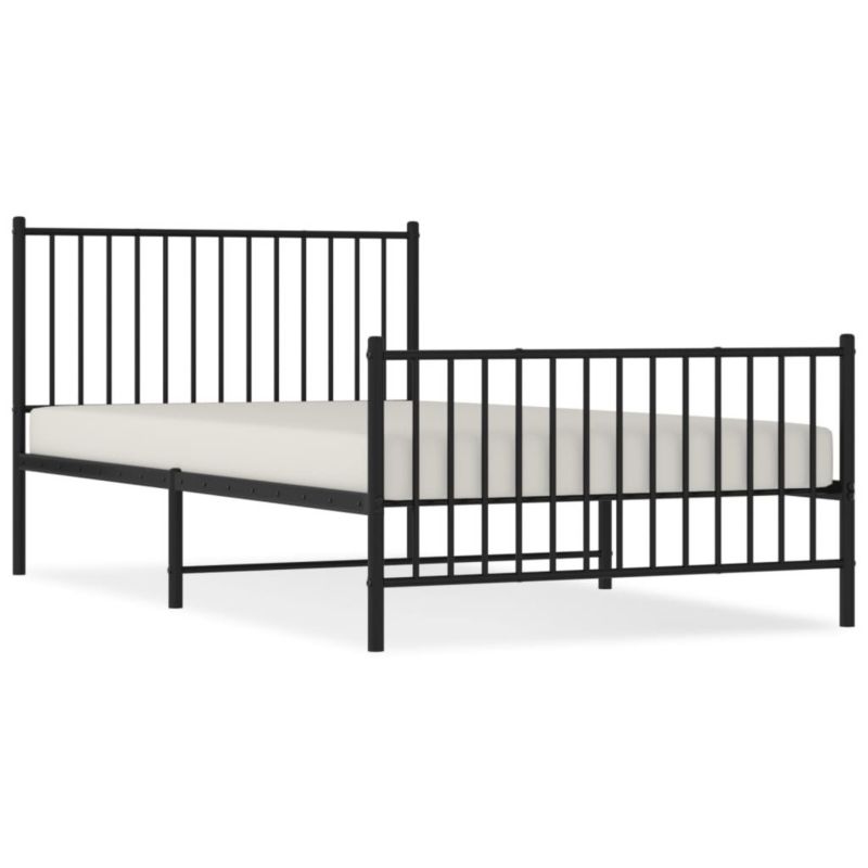 Łóżko metalowe WaszeMeble 107x203 cm z wezgłowiem czarne 1 szt.