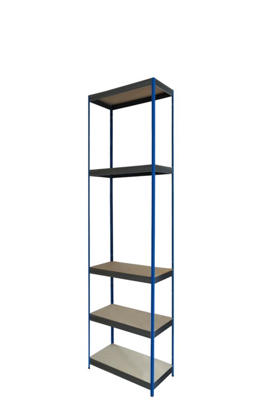 Regał metalowy MODO24 magazynowy stojak niebiesko-grafitowy helios 196x30x30cm 5 półek po 175 kg 1 szt.