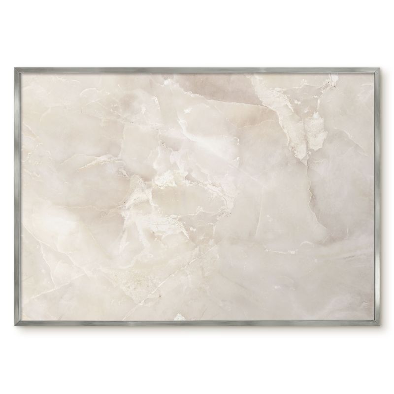 Tablica Magnetyczna Do Sypialni Tulup 100x70 cm Marmur beżowy - Srebrna rama Do salonu, sypialni 1 szt.