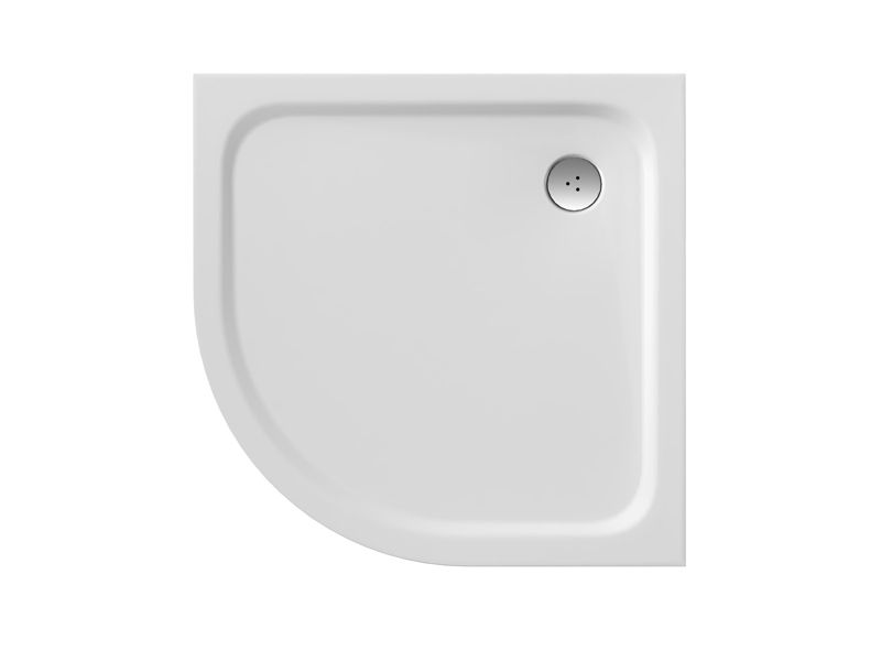 Półokrągły brodzik prysznicowy konglomeratowy Ravak Elipso Pro Chrome 80x80 biały 1 szt