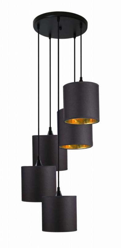 Lampa sufitowa wisząca Candellux Long 3976 czarno-złota szerokość 40 cm 5xE14 x 40W 1 szt.