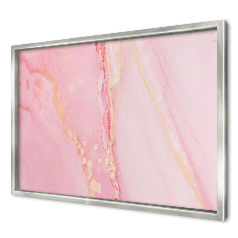 Ozdobna tablica magnetyczna Wallfluent 60x40 Różowa elegancja w srebrnej ramie 1szt