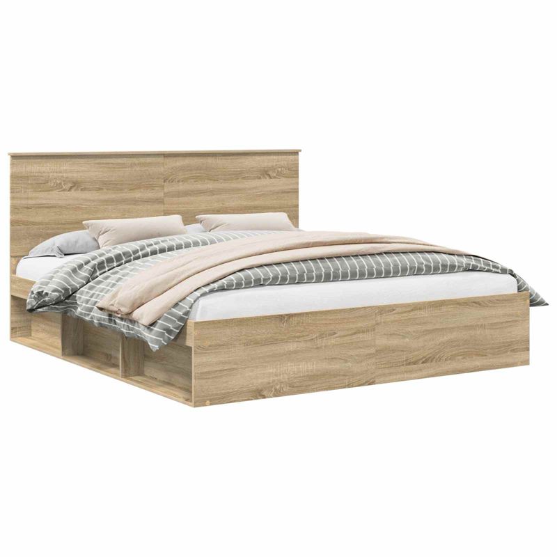 Łóżko Drewniane WaszeMeble 200x200 cm Brązowe WM-3409311 1 szt.