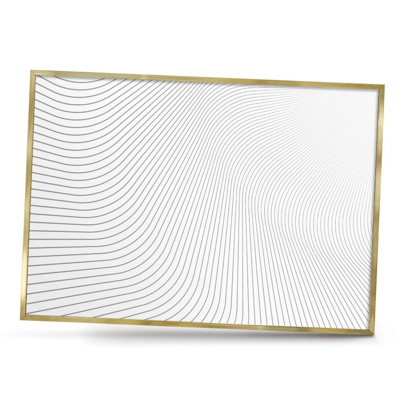 Magnetyczna tablica ozdobna ArtPrintCave 100x70 Fale linii w złotej ramie 1szt