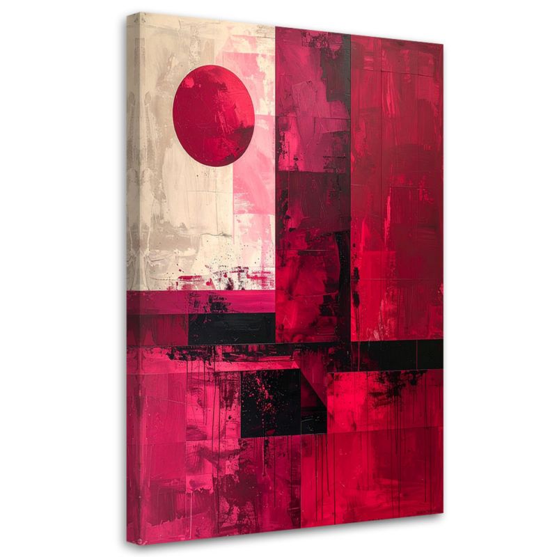 Obraz do salonu sypialni kuchni biura loftu Feeby Czerwona nowoczesna 30x45cm 1szt