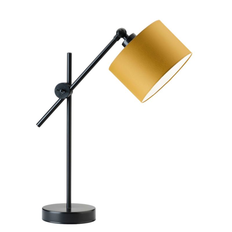 Lampka Nocna Volta Light Factory Modern Abażur Musztardowy Walec 1xE27 1szt.