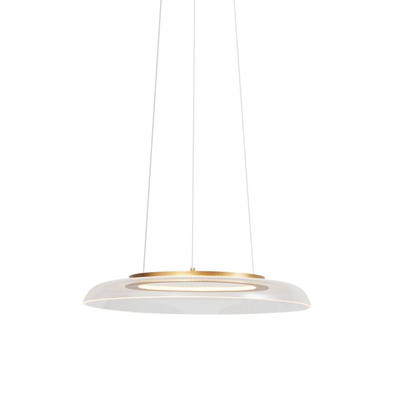 Designerski lampa wisząca Qazqa Scacrylic 50 gold okrągły led zintegrowana 23W zestawie Integrated led ściemnialny 1 szt.