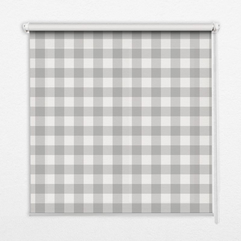 Roleta Z Nadrukiem Tulup 150x180 cm Szare Kratki Montaż do ściany/sufitu 1 szt.