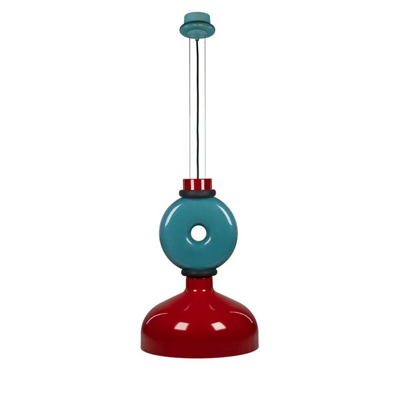 Lampa wisząca ILUMI Kunido czerwony E27 1 źródło światła kolor czerwony morski wys. 160 cm 1 szt.