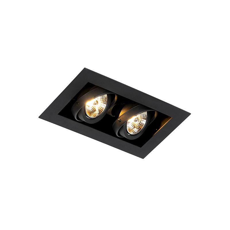 Reflektory wpuszczane Qazqa Oneon 25 czarny GU10 max 50W z 2 punktami świetlnymi IP20 1 szt.