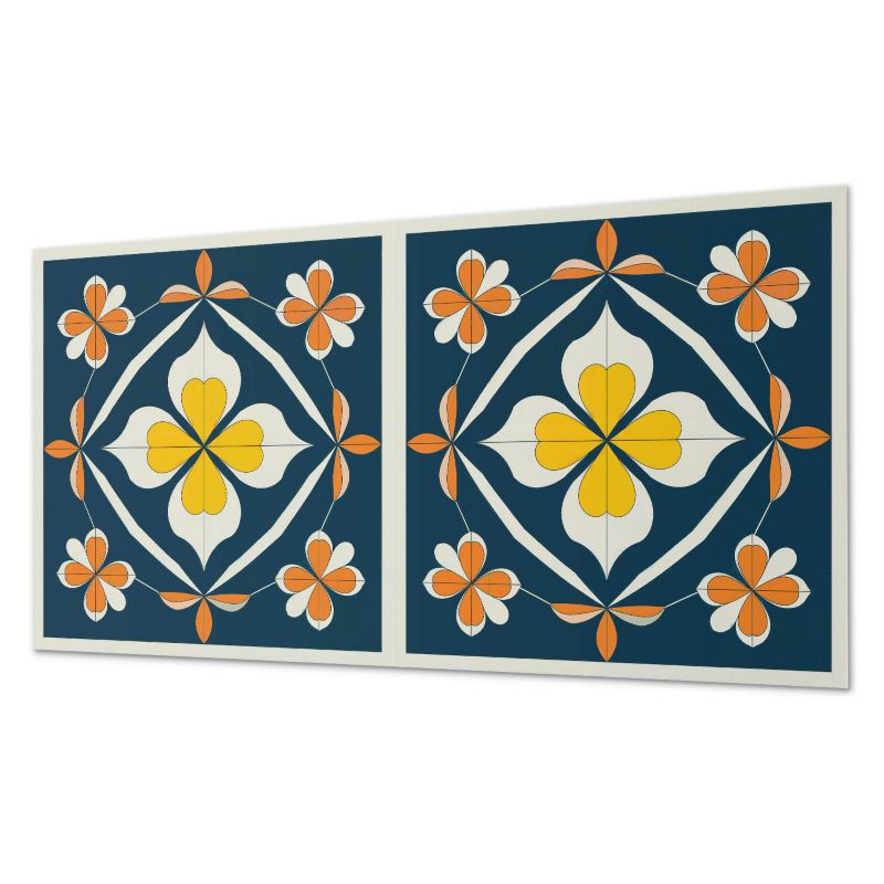 Winylowy Panel Z Grafiką ArtPrintCave 120x60 cm Kwiatowy wzór z symetrią 1 szt.