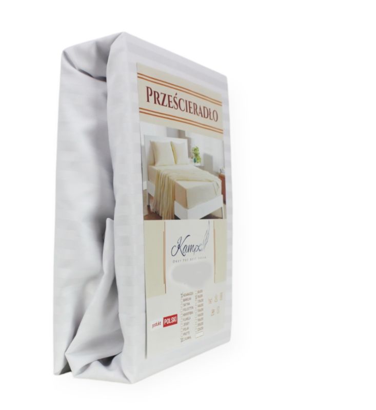 Prześcieradło z gumką hotelowe adamaszek pasek 1 cm 90x180 1 szt.