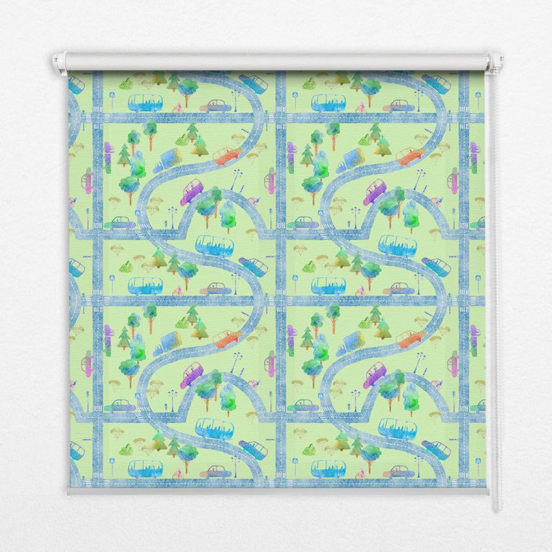 Roleta Wewnętrzna Tulup 90x180 cm Ulice Montaż do ściany/sufitu 1 szt.