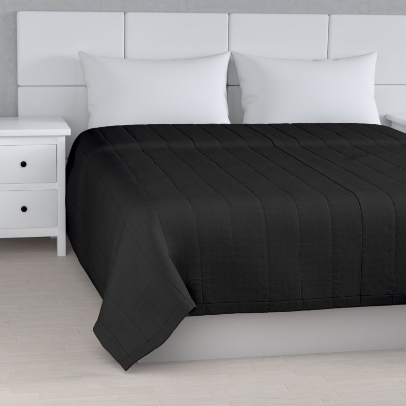 Narzuta pikowana w pasy Dekoria 200 x 210 cm czarny 1 szt.
