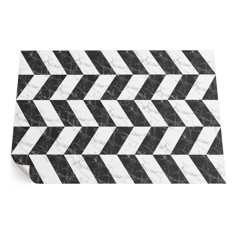 Balkonowy Dywan Winylowy UV ArtPrintCave 150x225 cm Monochromatyczna kamienna jodełka marmur 1 szt.