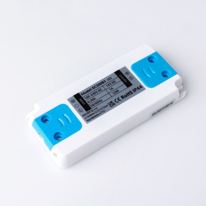 Zasilacz transformator do LED Ecolight moc 12W output 12V DC stałoprądowy IP44 - 1 szt