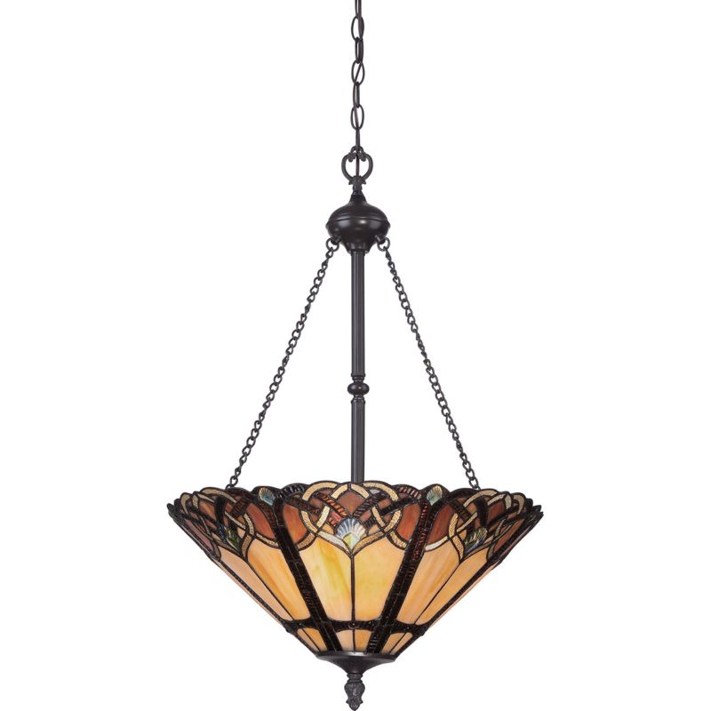 Lampa wisząca Quoizel Cambridge 1219 vintage brąz Tiffany 3xE27 x 1 szt.