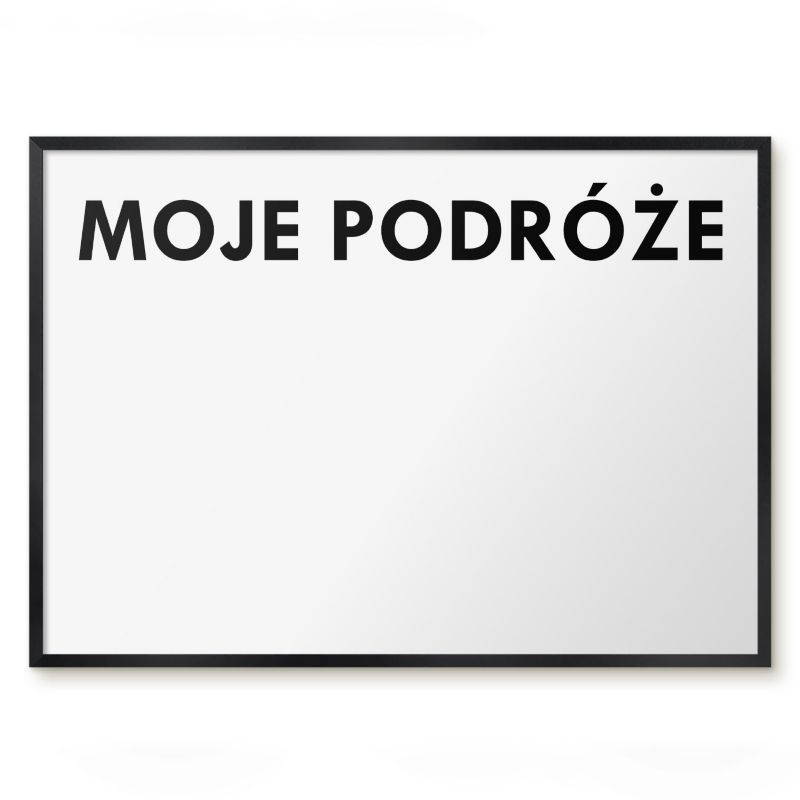 Tablica Na Magnesy Tulup 70x50 cm Moje podróże 2 - Czarna rama Do salonu, sypialni 1 szt.