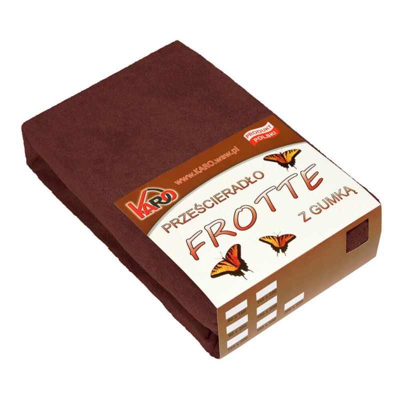 Prześcieradło frotte z gumką KARO 200x220 czekoladowe 1 szt.