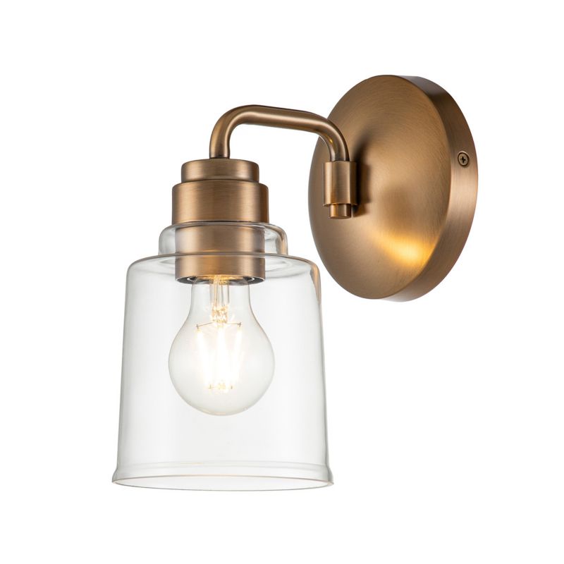 Kinkiet ścienny Kichler Aivian postarzany mosiądz 1 x E27 x 60W IP20 wym: 24,3 x 13,1 x 19,4 cm - 1 szt.