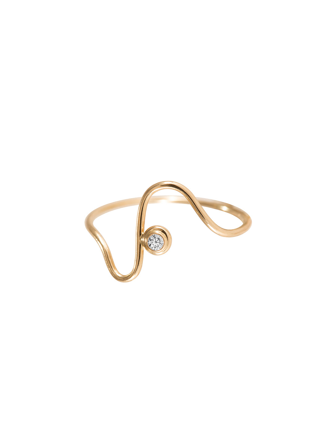 Ivy Ring - pierścionek z brylantem o nieregularnej formie, 15