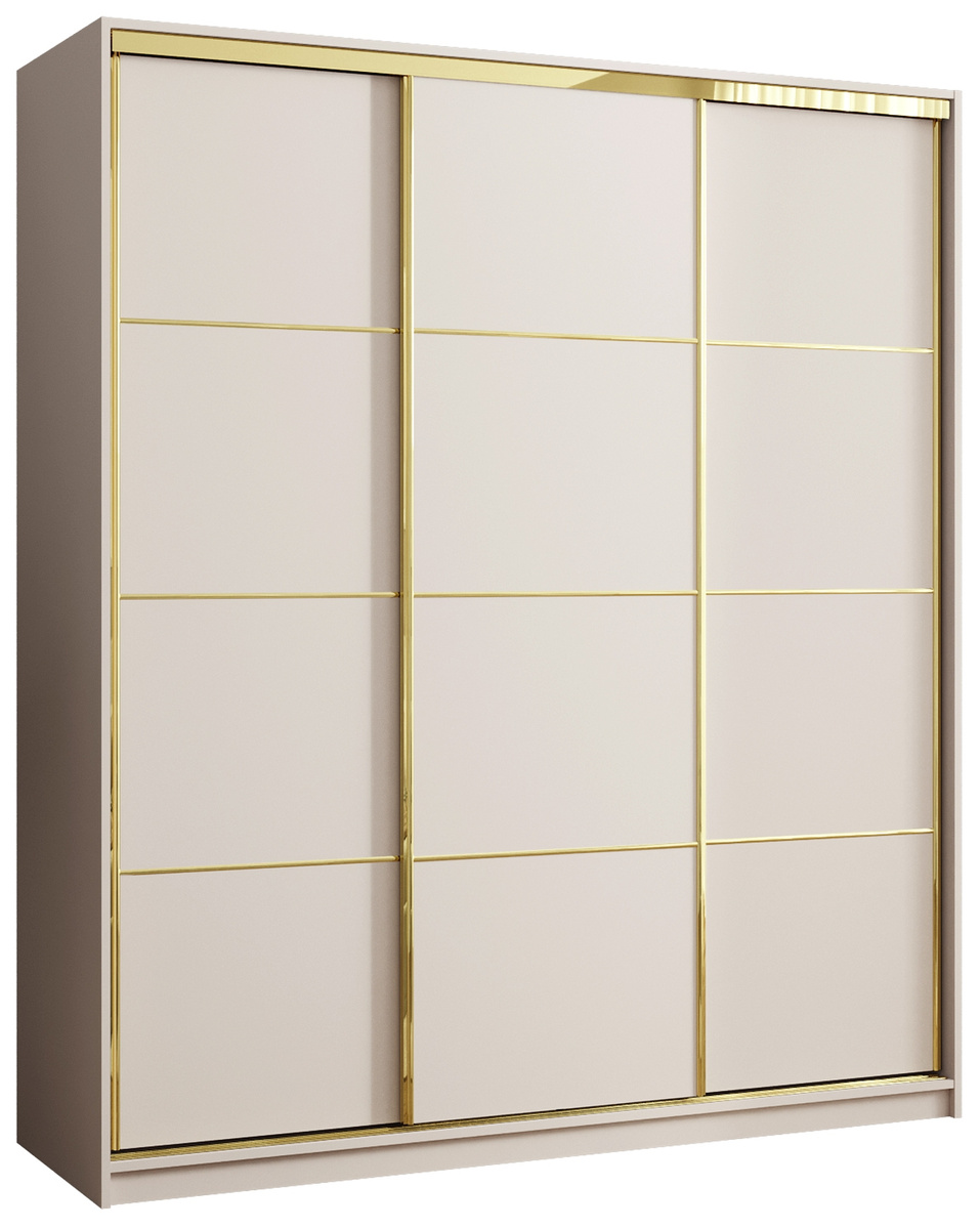 Kaszmirowa trzydrzwiowa szafa do sypialni 180 cm GOLD NEW