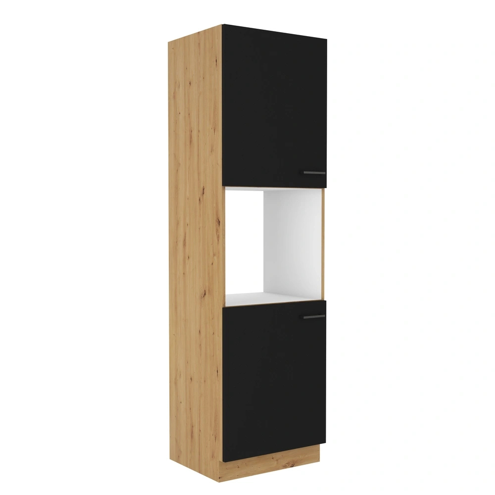 Wysoka szafka kuchenna pod zabudowę piekarnika 60 cm artisan czarny MILANO